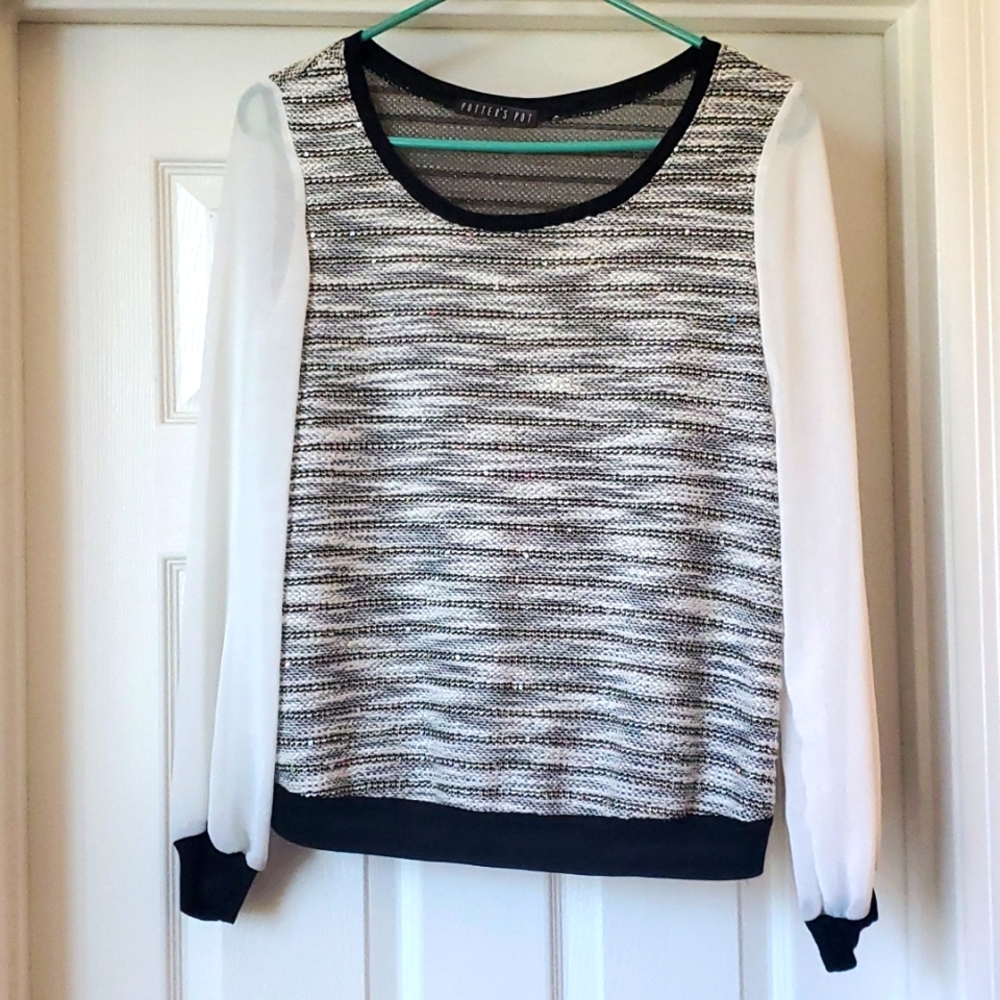 Potter's Pot Sequined Knit Blouse, M
